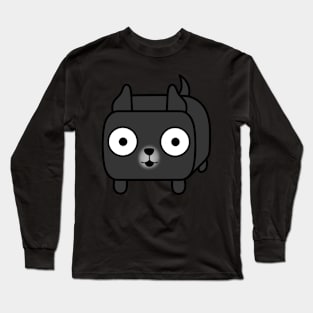 Pit Bull Loaf - Black Pitbull with Cropped Ears Long Sleeve T-Shirt